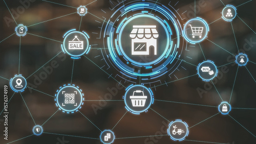 Bild auf Leinwand BOPIS combines online shopping with in-store pickup