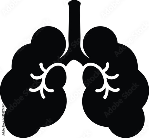 Vector icon of the alveoli where gas exchange takes place in the lungs