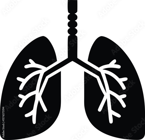 Lungs icon. Vector icon of human internal organ, outline illustration for pulmonary clinic
