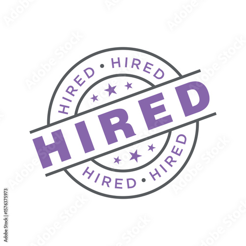 Hired Letter Rubber Stamp Template Design