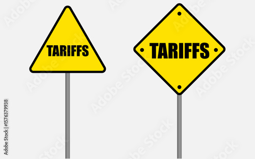Tariffs warning board, tariff board png image