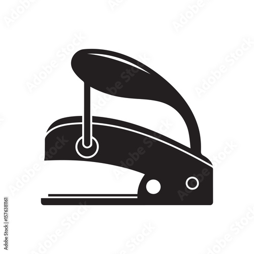 Industrial Black Silhouette of a Stapler or Office Machine
