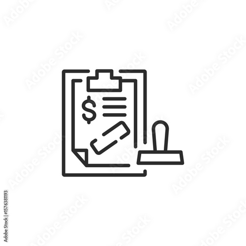 Invoice approval icon. Simple invoice approval icon for social media app and web design. Vector illustration