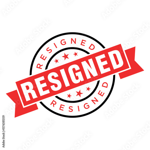 Resigned Letter Rubber Stamp Template Design