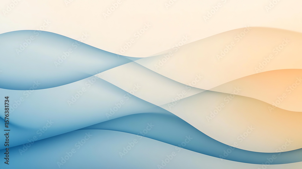 Obraz premium Blue and beige clean blend with soft gradient pattern