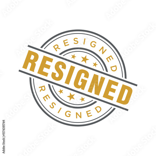 Resigned Letter Rubber Stamp Template Design