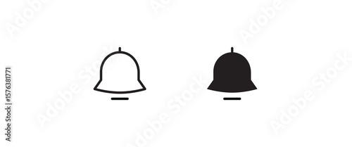 Message notification bell incoming inbox message, ringing, Alarm, service, handbell Firefighter call icons button, vector, sign, symbol, logo, illustration, editable stroke and flat design isolated