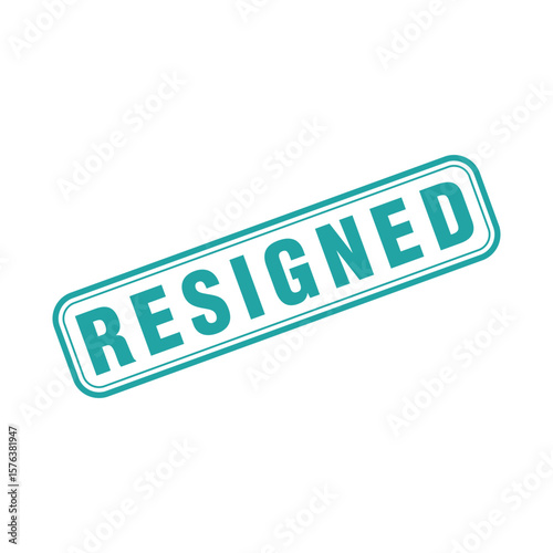 Resigned Letter Rubber Stamp Template Design