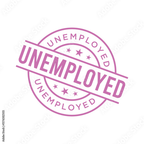 Unemployed Letter Rubber Stamp Template Design