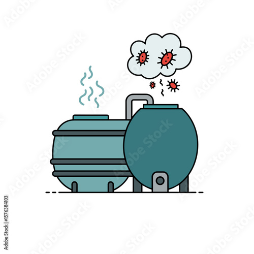 Septic Tank Odor & Bacteria Warning Icon