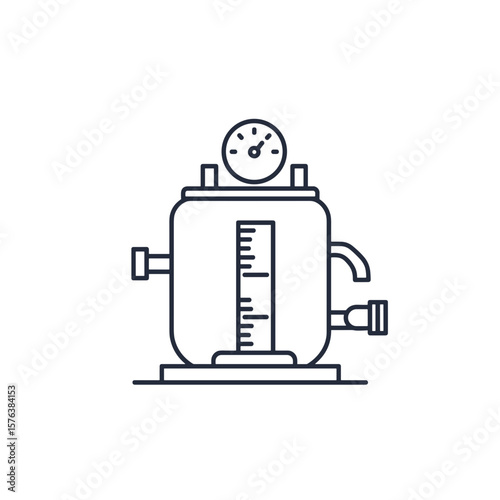 Septic Tank Pressure Gauge and Pipe Layout Icon
