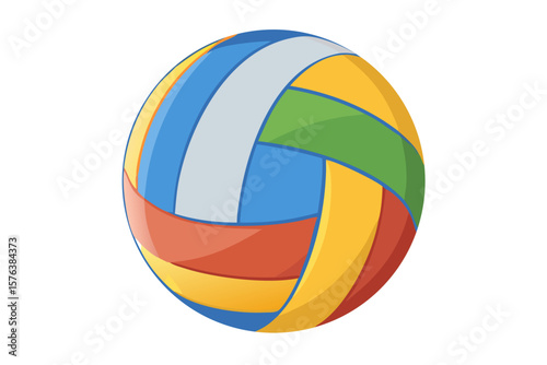 Free Download Colorful volleyball with a modern design on a black background - GFXLoad