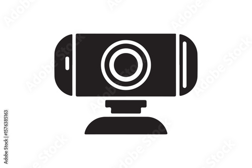 Modern Webcam Device Silhouette for Video Calls and Online Communication