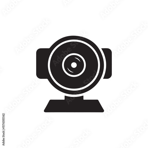 Modern Webcam Device Silhouette for Video Calls and Online Communication