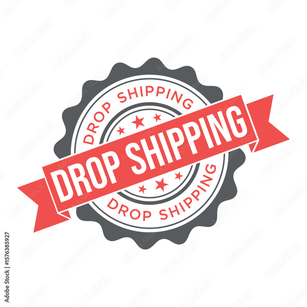 Obraz premium Drop Shipping Letter Rubber Stamp Vector Design Template
