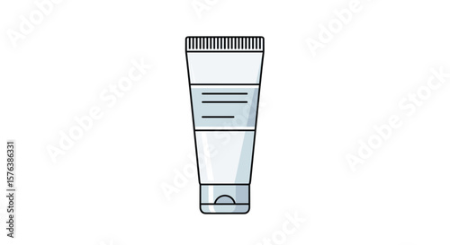 A simple white tube with a cap and grooves for product storage or application