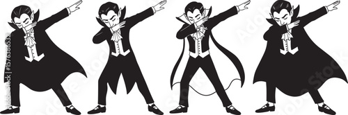 Dabbing Vampire Funny Halloween Character silhouette