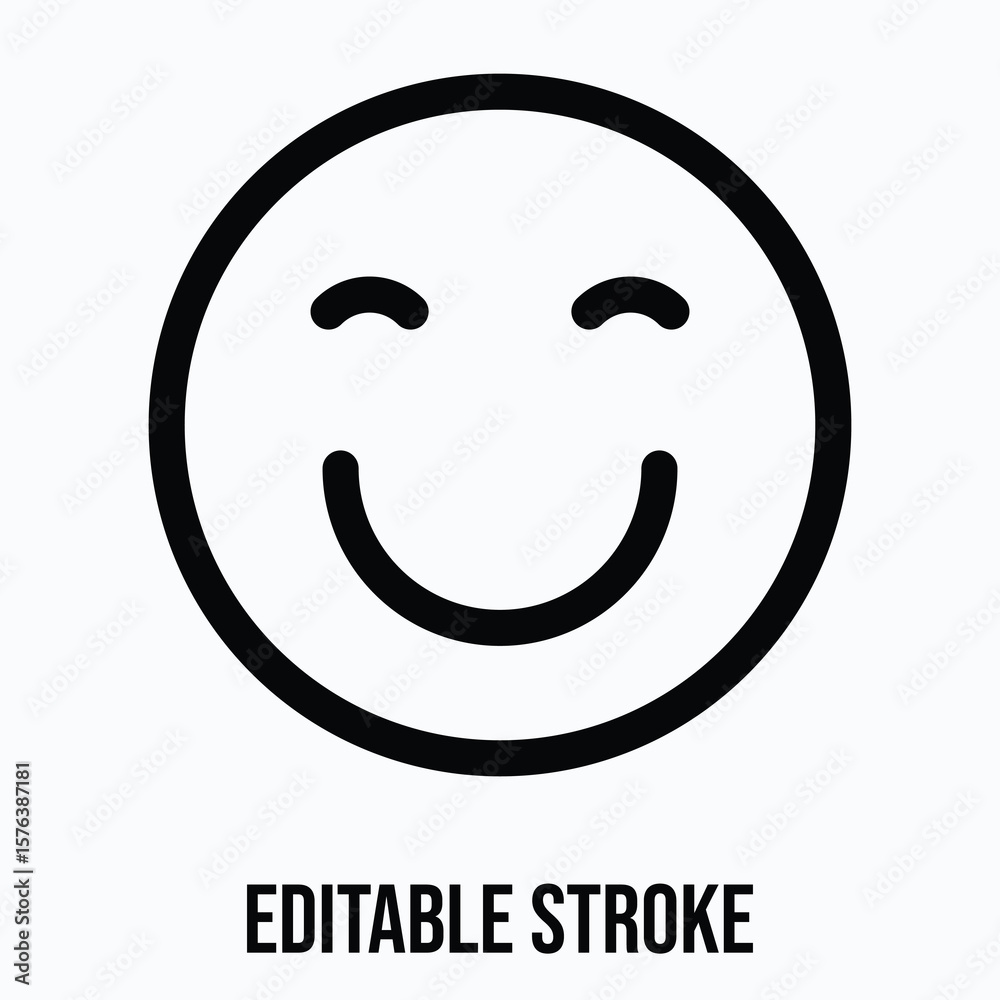 Fototapeta premium Smiley Lineal Icon For User Interface, Isolated Vector Editable Stroke Icon. 