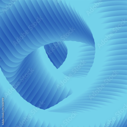 Abstract spiral wave shape with pastel 3D folds and smooth gradient colors