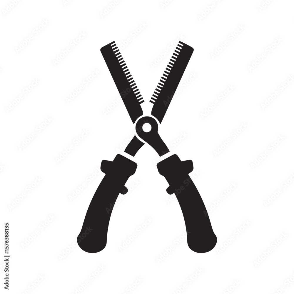 Obraz premium Black Silhouette of Garden Shears or Hedging Clippers