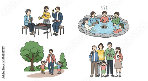 Diverse family outdoor activities enjoying leisure time together celebrating life and creating lasting memories with loved ones