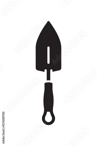 Classic Black Silhouette of a Gardening Hand Trowel Spade Tool