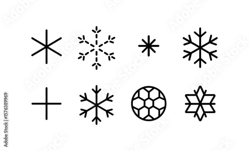 Elegant minimalist snowflake designs for winter decor and craft projects