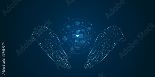 Abstract health medical science consist doctor digital futuristic