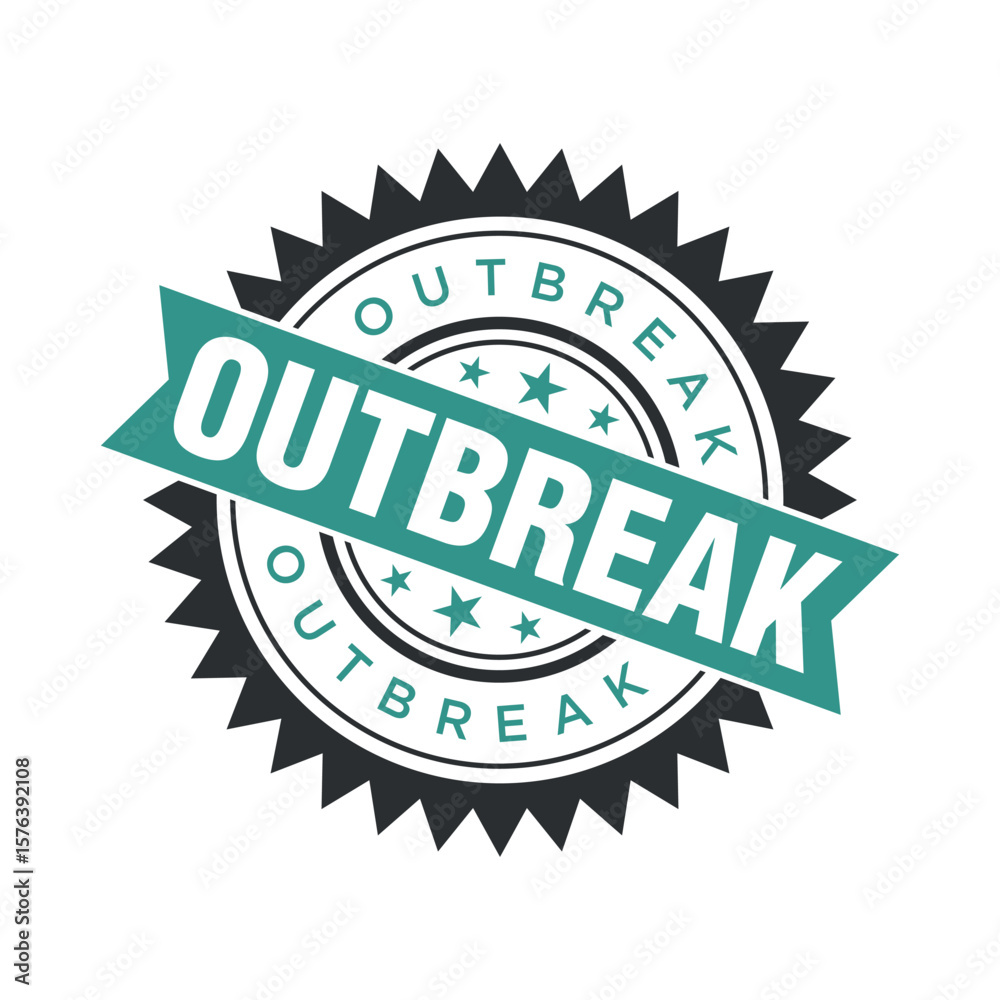 Obraz premium Outbreak Letter Rubber Stamp Vector Design Template