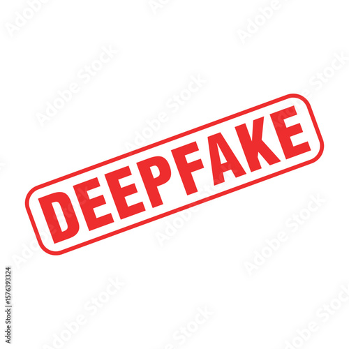 Deep Fake Letter Rubber Stamp Vector Design Template