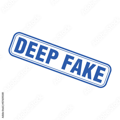 Deep Fake Letter Rubber Stamp Vector Design Template