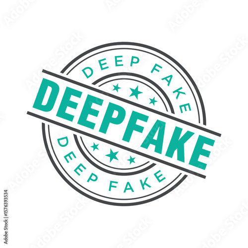 Deep Fake Letter Rubber Stamp Vector Design Template