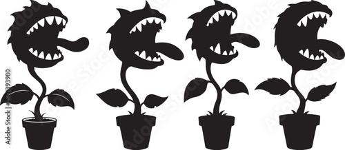 Monster Plant Creepy Cartoon Creature silhouette