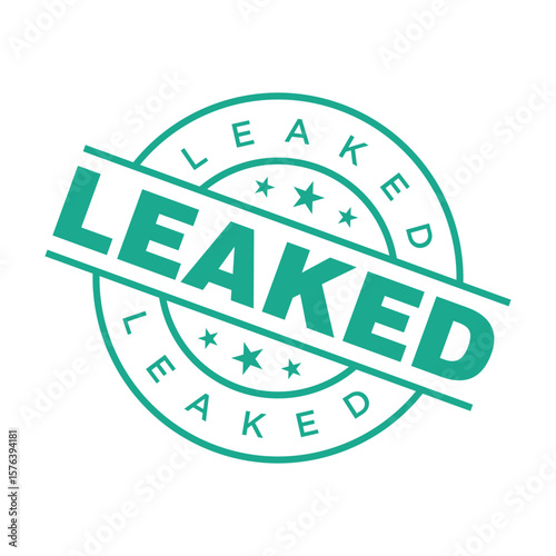 Leaked Letter Rubber Stamp Vector Design Template