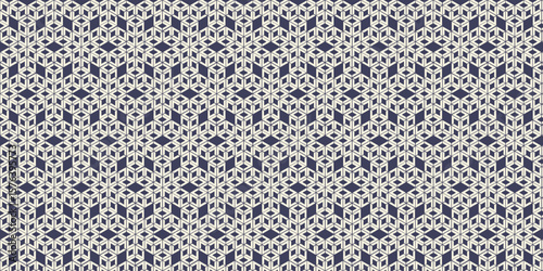 Unique seamless pattern with cream colored cubes on a black background