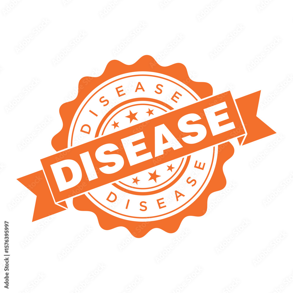 Fototapeta premium Disease Letter Rubber Stamp Vector Design Template