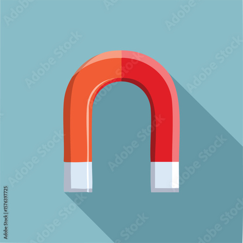 Cute magnet flat vector