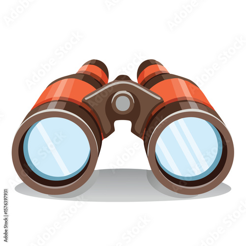 Cute binoculars flat vector