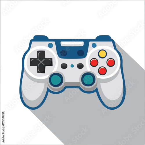 Cute game controller flat vector