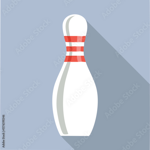 Cute bowling pin flat vector