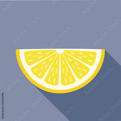 Cute lemon wedge flat vector