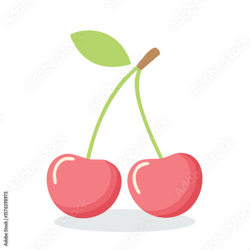 Cute cherry flat vector