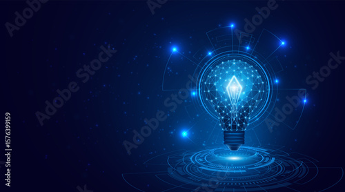 Electric or creative light bulb. Global internet connection concept for business. advanced digital technology	