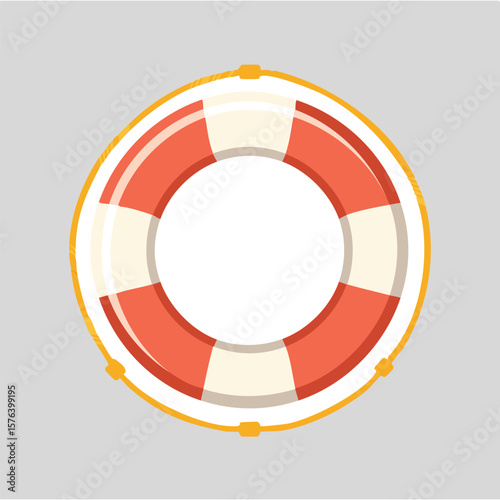 Cute lifebuoy flat vector