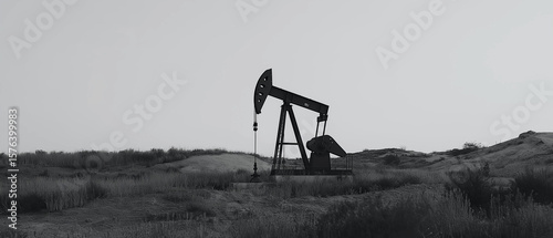 AI generator images of Groundwater drilling machines, oil, petroleum and coal drilling machines on land