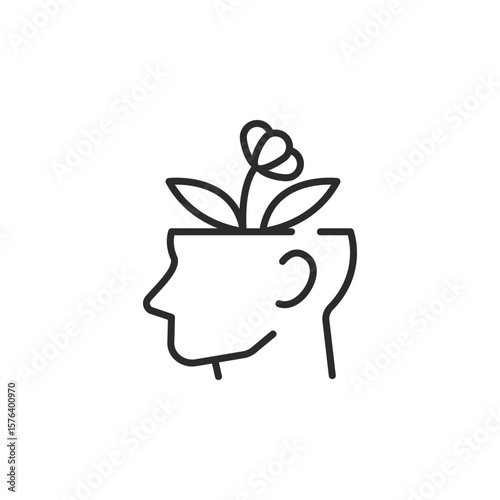 Mind growth icon. Simple mind growth icon for social media app and web design. Vector illustration