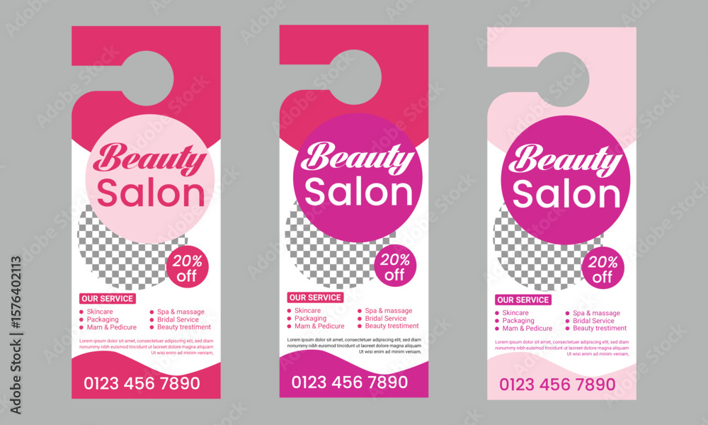 Beauty Salon Door Hanger design templet Beauty Salon Door Hanger design templet