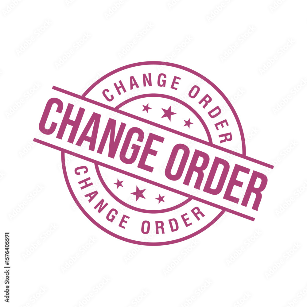 Fototapeta premium Change Order Letter Rubber Stamp Template Design