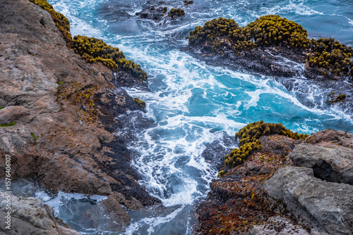 Tide Pool Surge Along Rocky Coast – Fort Bragg, California
