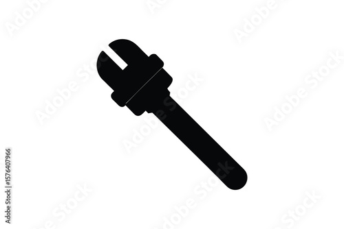 Wrench Tool Silhouette Adjustable Spanner for Repair Maintenance and Construction Represented in a Striking Black Silhouette Style Against a Clean White Background silhouette